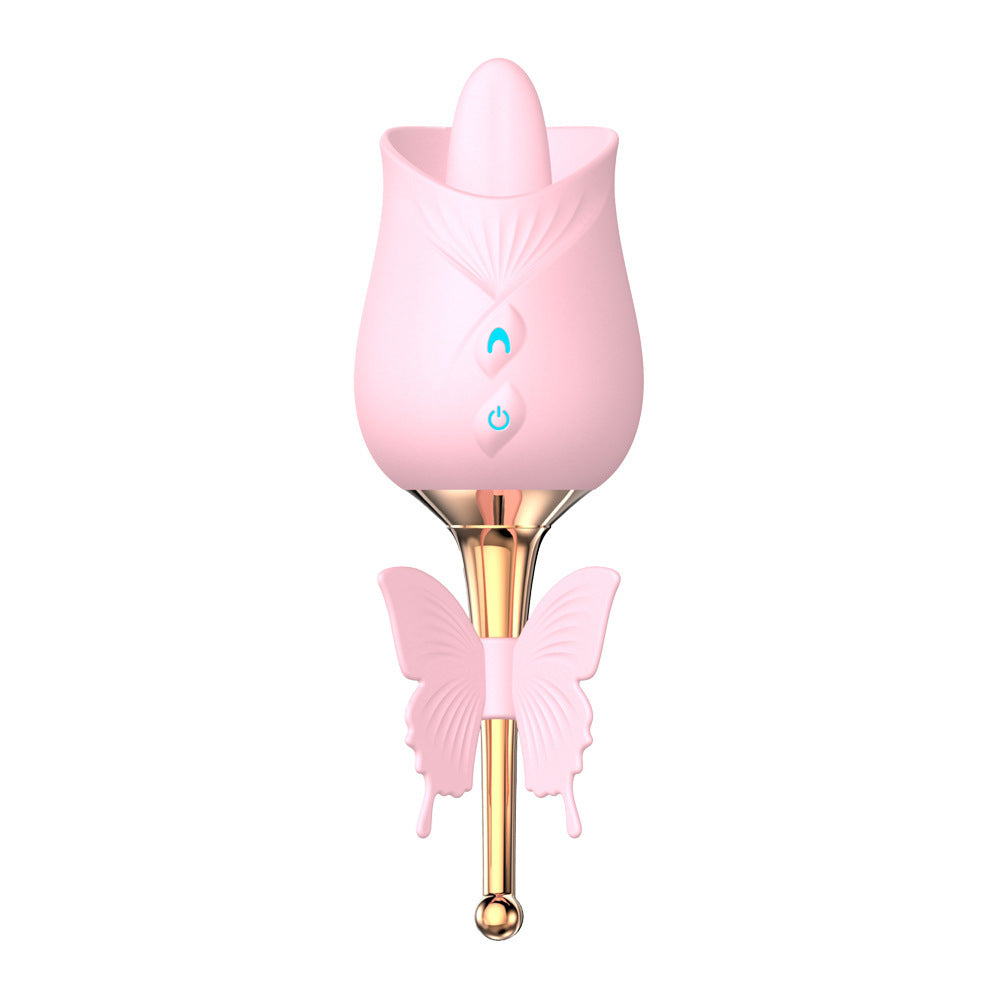 Rose's New Product Tongue Adds Sucking Device, Dance Elf Double-headed Tongue Licking, Vibrating Pedicle Point Jumping Eggs, Female Masturbation Fun