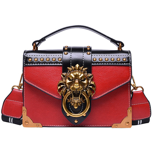 Fashion Metal Lion Head Mini Small Square Pack Shoulder Bag Crossbody Package Clutch Women Designer Wallet Handbags Bolsos Mujer