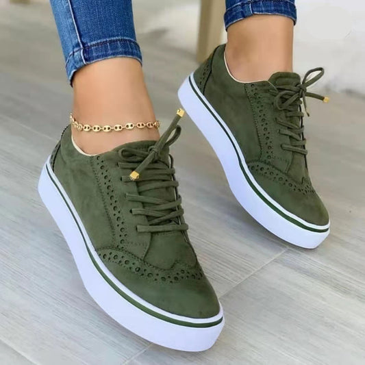 Women's Canvas Shoes Fashion Simple Lace-up Single Shoes Casual Women's Shoes Round Head Flat Bottom Solid Color Single Shoes